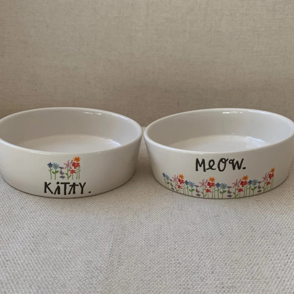 Rae Dunn Bloom Cat Bowls New